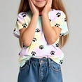 thumbnail image 4 of AUNVITO Unisex Kids Casual Dog Paw Print Round Neck Short Sleeve T-Shirt Summer Graphic Tee Playful Style, 4 of 7