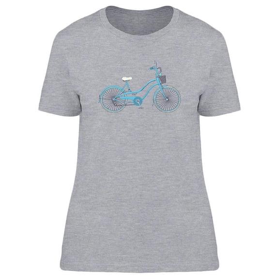 Vintage Blue Bicycle Design T-Shirt Women -Image by Shutterstock, Female Large