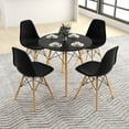 thumbnail image 4 of Costway Dining Table Set Modern 5 PCS For 4 Round Dining Room Table Set with Solid Wood Leg Black, 4 of 10