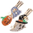 thumbnail image 1 of a polished product description for your **Rhinestones Pumpkin and Ghost Hair Clips**:\n\n \n\n**2pcs Rhinestones Pumpkin and Ghost Hair Clips – Unique, 1 of 2