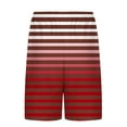 thumbnail image 4 of Fengqque Workout Shorts Men with Liner,Men's Elastic Waist Drawstring Gradient Striped Printing Loose Sports Beach Pants Red-E XL(XL), 4 of 6