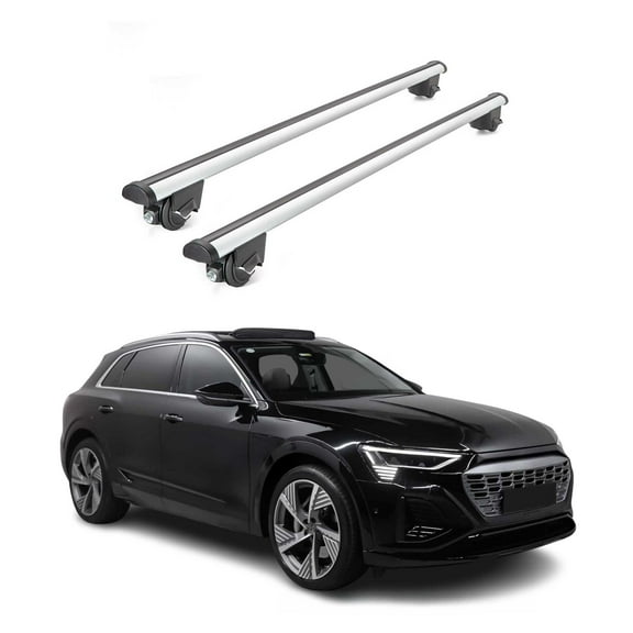 OMAC 220 Lbs Luggage Roof Rack Cross Bars for Audi e-tron 2019-2023 Gray 2 Pcs Anti-Theft for Travel Kayak Canoe Surf Ski Snowboard Camping