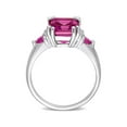 thumbnail image 4 of 4.50 Carat (Ctw) Pink Topaz and Ruby Three Stone Ring in Sterling Silver for Women, 4 of 6