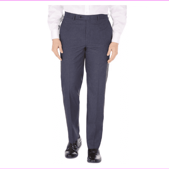 Ralph Lauren Men Classic Fit Flat Front Stretch Fabric Navy Dress Pants 38X30
