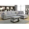 thumbnail image 2 of Home Roots 285954 Sectional Sofa with Pillows - Velvet, Wood Frame & Foam, Gray Velvet, 2 of 2