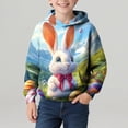 thumbnail image 4 of Sudadera con capucha para niño, para niño, con estampado de Feliz Día de Pascua, color, manga larga, informal, deportiva, con capucha, sudadera con capucha de manga larga, top con inserciones en los h, 4 of 5