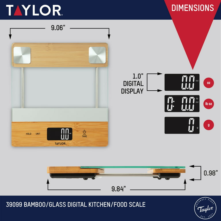 Bamboo/Glass Platform Kitchen Scale