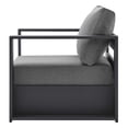 thumbnail image 5 of Lounge Chair Armchair, Grey Gray, Aluminum, Metal, Fabric, Modern Contemporary, Outdoor Patio Balcony Cafe Bistro Garden Furniture Hotel Hospitality, 5 of 7