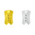 thumbnail image 1 of 2 Pack(Jaune 1PCS & Argent 1PCS) Multipack Chemise pour Garçons Décontracté Paillettes Hauts de Fête Carnaval Robe Débardeur Sans Manches, 1 of 6
