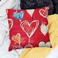 thumbnail image 2 of SHANXI  Valentines Day Pillow Cover White Hearts Love Decorations Holiday Farmhouse Decorative Pillow Case Decor for Sofa Couch 24x24in, 2 of 5