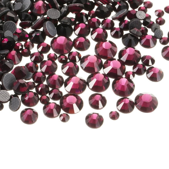 1450 Pcs Hotfix Rhinestones Crystal Glass Gems(SS6-SS30 Set,Dark Purple)