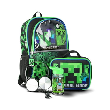 Minecraft Boys 17" 5-Piece Backpack Set with Headphones, Green