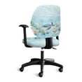 thumbnail image 4 of HELLHERO Sea Turtle Print Computer Office Chair Cover, Universal Office Chair Covers, Washable Rotating Chairs Slipcover, Blue, 4 of 7