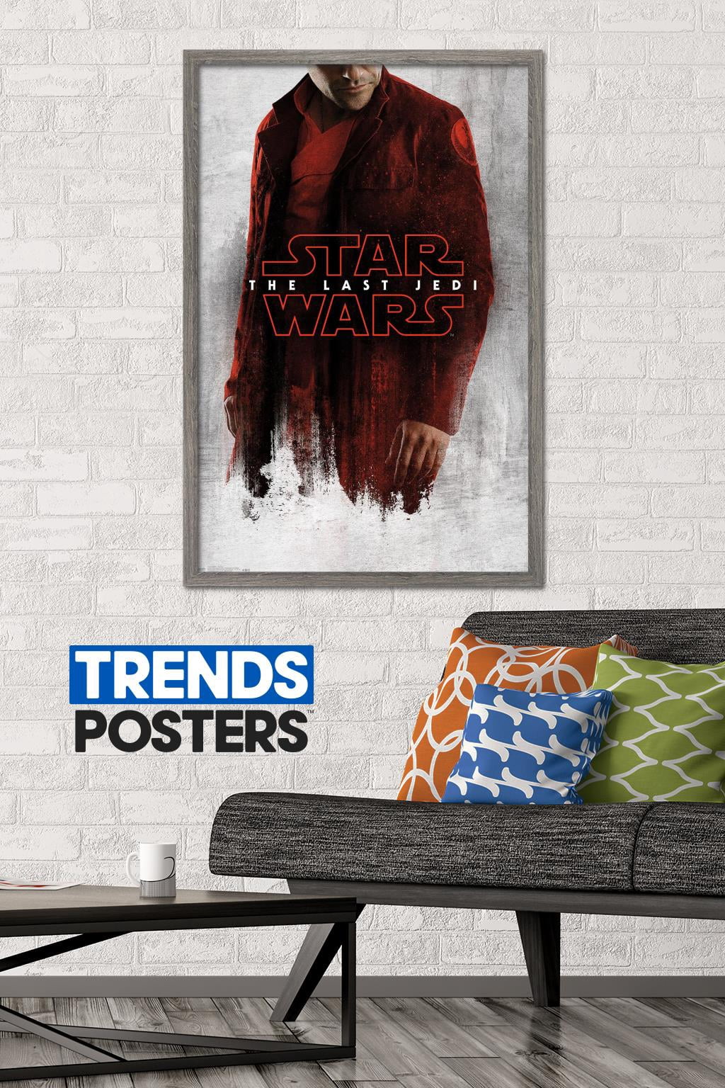 Star Wars: The Last Jedi - Red Poe Wall Poster, 22.375" x 34", Framed