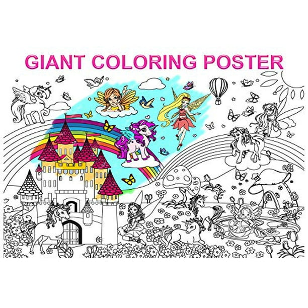 Alex Art Giant Coloring Poster Unicorn And Fairy Posters To Color Perfect For Kids Large Wall Pages - Giant Wall Posters To Color Alex Art Giant Coloring Poster Unicorn And Fairy Posters To Color Perfect For Kids Large Wall Pages - Giant Wall Posters To Color