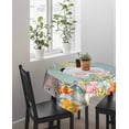thumbnail image 4 of Easter Suqare Tablecloth - 60 x 60 Inch, Spring Colorful Bunny Eggs Flower Wood Grain Waterproof & StainResistant Tablecloth, Washable Oil-proof Table Cover for Dining/Party/Wedding/Camping/Buffet, 4 of 9
