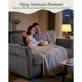 thumbnail image 4 of 67" Loveseat Sofa Chenille Fabric with Removable Covers, Outward Arms, Spring Cushion & Solid Wood Frame, Deep Seat Couch for Small Apartment, Living Room, Reading Nook, Bedroom, Grey, 4 of 7