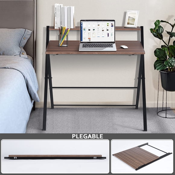 Escritorio de Computadora FurnitureR plegable marron