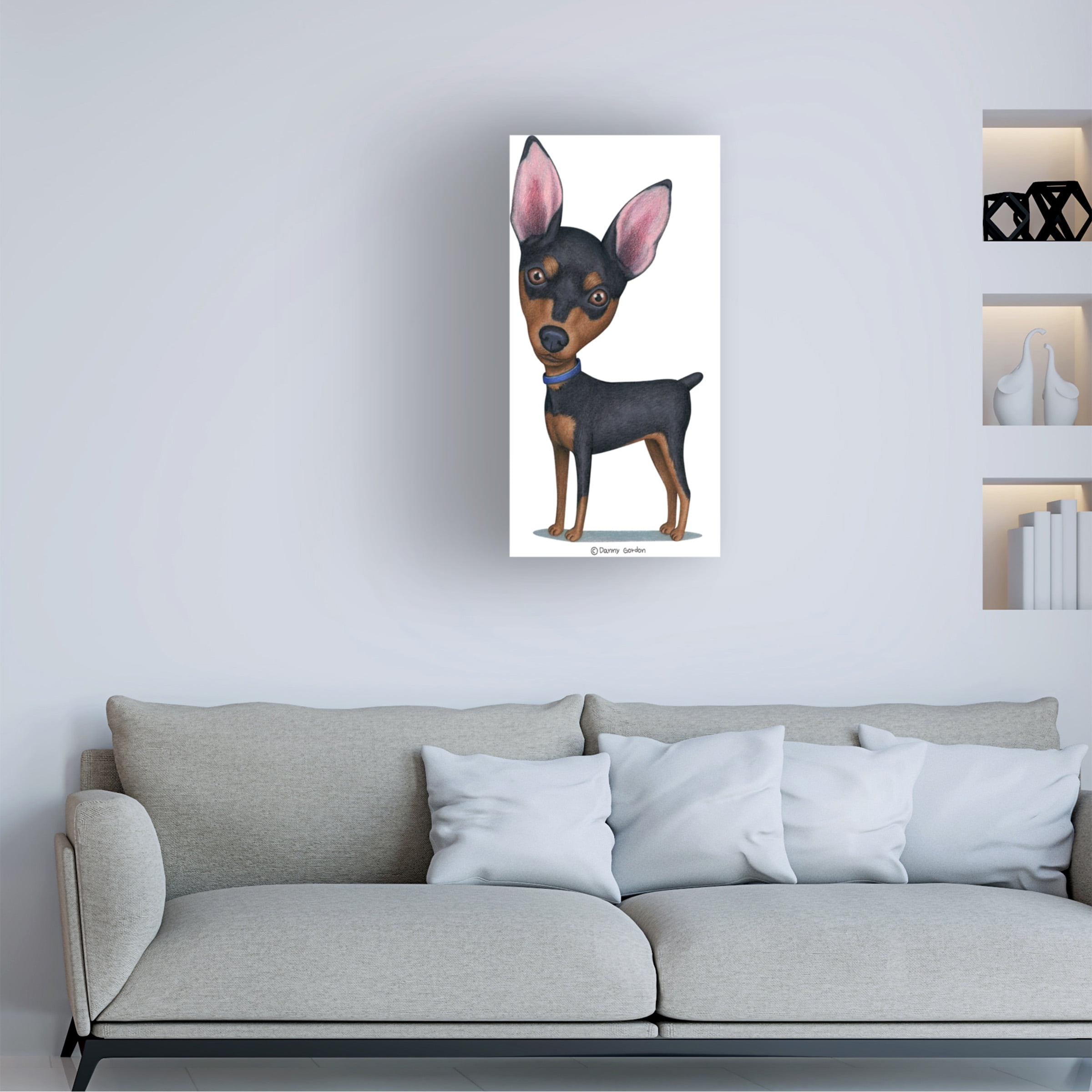 Danny Gordon Art 'Miniature Pinscher Blue Collar' Canvas Art