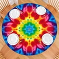 thumbnail image 2 of Colorful Tie Dye Mandala Pattern Round Fitted Tablecloth with Elastic Edge,Dining Table Cover Waterproof,Outdoor Round Tablecloth for Camping,Dining,Indoor and Outdoor, 2 of 7