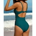 thumbnail image 2 of Charmo Womens V Neck One Piece Swimsuit High Cut Backless Cut Out Bathing Suits Swimwear, 2 of 5