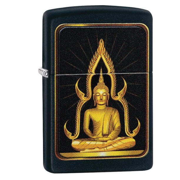 Zippo Black Matte Buddha Design Lighter