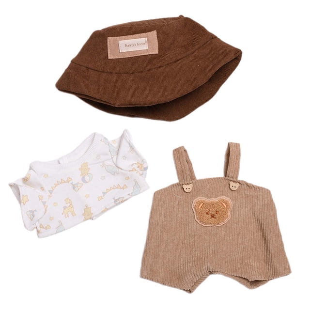 Ropa De Muñeca En Miniatura,Conjunto de ropa para muñecas,camisetas,ropa,juguete en miniatura,Monos y sombreros para muñeca niña,accesorios de vestir,Mini ropa de moda Juguete Suave para