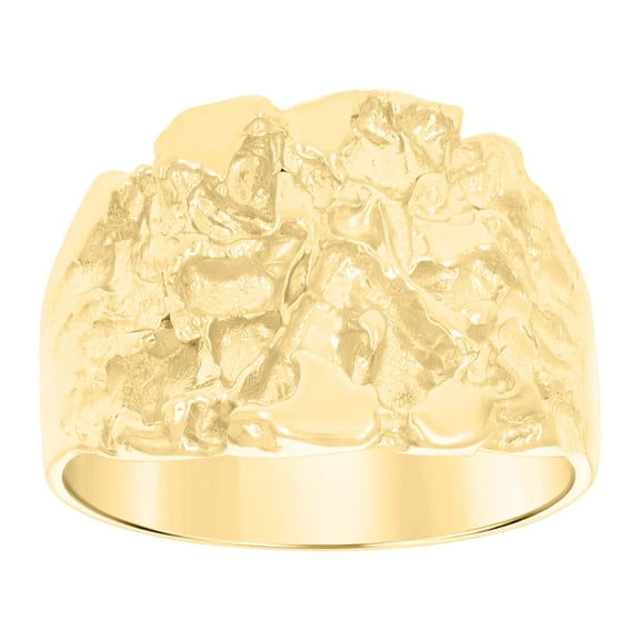 10kt 10k Yellow Gold Mens Nugget Fashion Ring