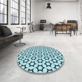 thumbnail image 4 of Ahgly Company Machine Washable Indoor Round Transitional Aquamarine Stone Green Area Rugs, 4' Round, 4 of 7