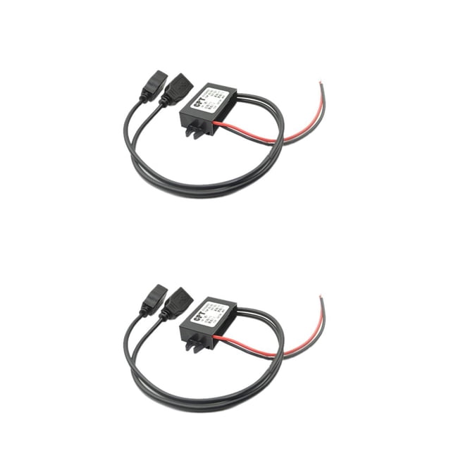 Maytalsory Véhicule 12V vers 5V Convertisseur de Buck Adaptateur Électrique USB DC-DC Module d'Alimentation Connecter Raccord Sortie Accessoires Tel Qu'illustré 8.4x5.5x1.9cm 2Ensemble