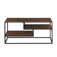 thumbnail image 2 of 40" Contemporary Metal and Wood Coffee Table - Dark Walnut, 2 of 6