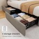 thumbnail image 5 of Qinaqin Queen-Size Cama Frame con 4 Almacenamiento Cajones y Ajustable cm de Alturaeadboard. Linen Upholstered Profundidadiamante Stitched Button Tufted. No Caja Spring Needed. Light Gris, 5 of 6