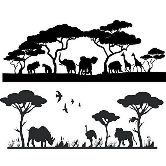 Jungle Scene with forest  Birthday Border Cake Side Strips