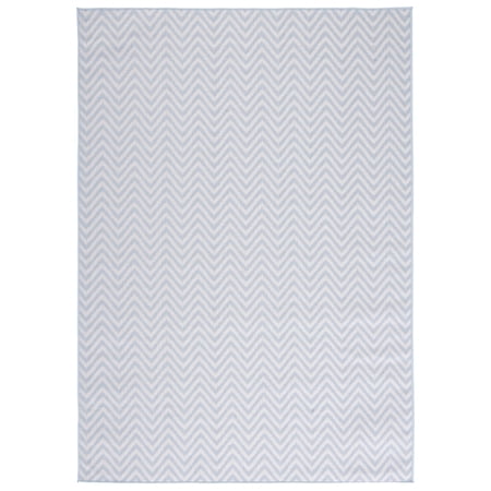 SAFAVIEH Martha Stewart Elana Indoor Chevron Indoor/Outdoor Area Rug, Grey/Cream, 4'5" x 6'5"