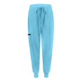 thumbnail image 5 of UOCUFY Womens Scrub Pants - Soft Stretch Yoga Style with Pockets, Slim Drawstring Jogger Scrubs Sky Blue,Size XL, 5 of 8