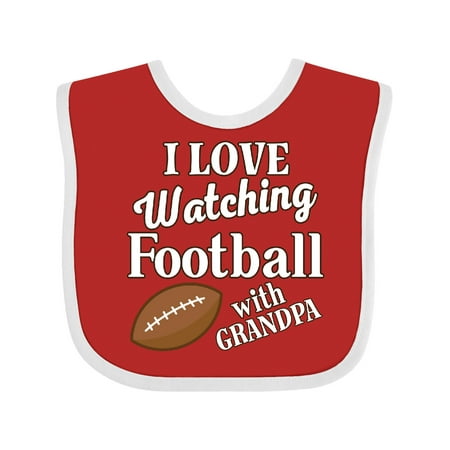 

Inktastic I Love Watching Football with Grandpa Boys or Girls Baby Bib