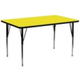 thumbnail image 1 of 30''W x 72''L Rectangular Yellow HP Laminate Activity Table - Standard Height Adjustable Legs, 1 of 3
