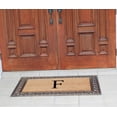 thumbnail image 3 of A1HC First Impression Natural Brown Rubber And Coir Classic Paisley Border Extra-large Double door Monogrammed Doormat - 30" x 48", 3 of 10