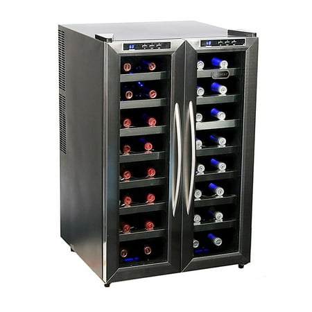 Whynter WC-321DD 32-Bottle Dual Temperature Zone Wine (Best Temperature For Wine Cooler)