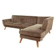 thumbnail image 4 of Poundex 2-Piece Velvet Sectional Sofa with Curved Armrest in Light Brown, 4 of 9