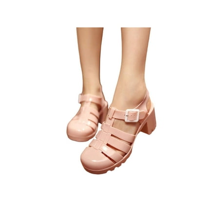

UKAP Womens ladies girls Jelly Sandals Summer beach Rain Boots retro sandals shoes size