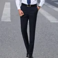 thumbnail image 2 of Pantalones de traje para hombre, holgados, con tirantes, para uso social, ajustados, elásticos, para negocios, para hombre, con cinturón, 2 of 5