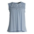thumbnail image 4 of Derek Heart Juniors' Sleeveless Lace Yoke Blouse, 4 of 6