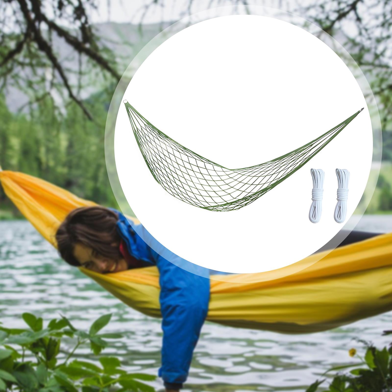 harayaa Mesh Rope Hammock Portable Lightweight Tree Hammock for Beach Yard Traveling A