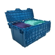UBMOVE Storage and Packing Plastic Tote Crate Attached Lid Flip Top, 27x16.9x12.5