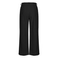 thumbnail image 3 of Npasoilc Wide Leg Pants For Women Casual High Waist Pleated Side Pocket Pants Loose Business Work Trousers Long Straight Leg Pants, 3 of 8
