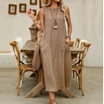 thumbnail image 6 of Meichang Womens Summer Dresses Sleeveless Crew Neck Midi Dress Casual Solid Loose Fit Beach Sundresses 2025 Long Dress with Pockets, 6 of 8