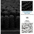 thumbnail image 5 of 2 Pieces Bathroom Rugs, Ultra Soft Non Slip Absorbent Chenille Toilet Bath Mat Set (Black), 5 of 6