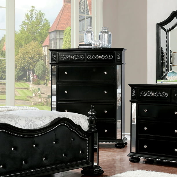 Furniture Of America Zeln Traditional, Solid Dark Wood Dresser With Mirror