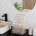 thumbnail image 4 of Acrylic Earrings Holder Organizer Box Large Clear Earring Jewelry Storage Organizer Box Transparent Stackable Drawers Jewelry Display for Earrings Necklace Bracelets Rings Layers Pi, 4 of 7